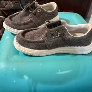 Gray and White Sneakers with Moccasin Design and Thick Sole